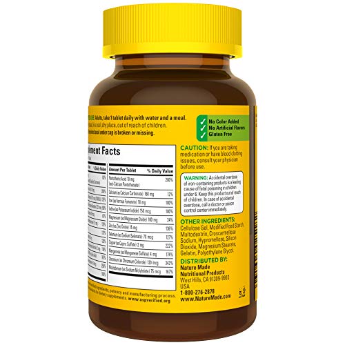 Nature Made Multivitamin Tablets with Iron, Multivitamin for Wome...