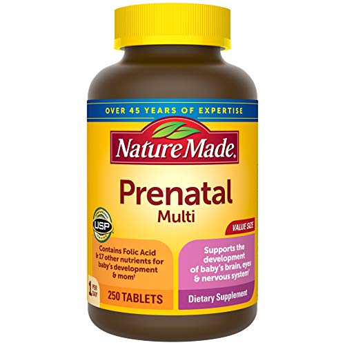 Nature Made Prenatal Multi, 250 Tablets, Folic Acid + 17 Prenatal...