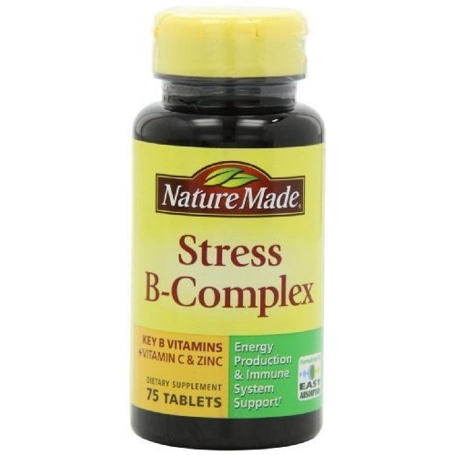 Nature Made Stress B Complex with Zinc Tablets, 75 Count Pack of 2