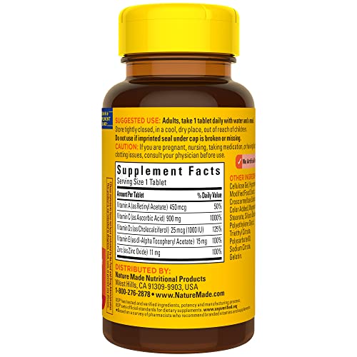 Nature Made Super C with Vitamin D3 and Zinc, Dietary Supplement ...