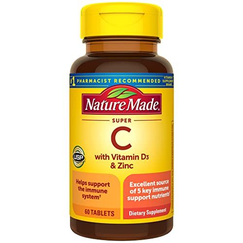 Nature Made Super C with Vitamin D3 and Zinc, Dietary Supplement ...