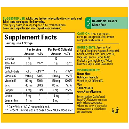 Nature Made Vision with AREDS 2 Formula, Eye Vitamins with Lutein...