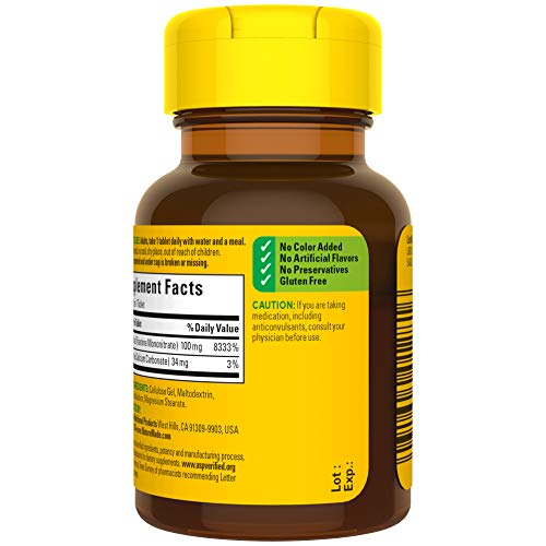 Nature Made Vitamin B1 100 mg Tablets, 100 Count for Metabolic He...