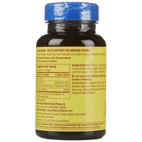 Nature Made Vitamin C 500 mg, Dietary Supplement for Immune Suppo...