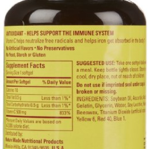 Nature Made Vitamin C 500 mg, Dietary Supplement for Immune Suppo...