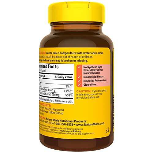 Nature Made Vitamin C 500 mg, Dietary Supplement for Immune Suppo...