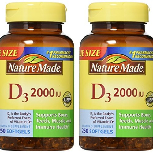 Nature Made, Vitamin D3 2,000 I.U. Liquid Softgels, 250-Count Pa...