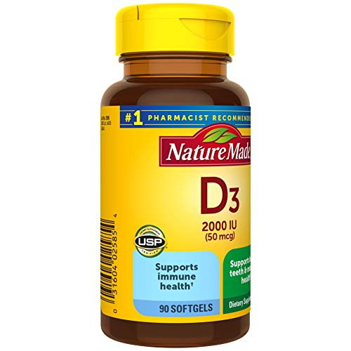 Nature Made Vitamin D3, 90 Softgels, Vitamin D 2000 IU 50 mcg H...