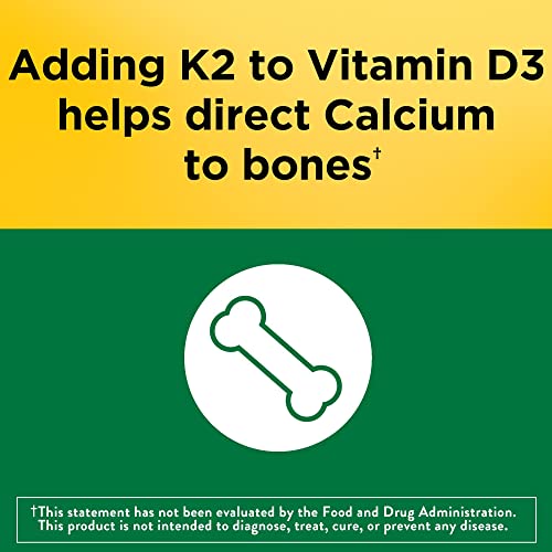 Nature Made Vitamin D3 K2, 5000 IU 125 mcg Vitamin D, Dietary S...