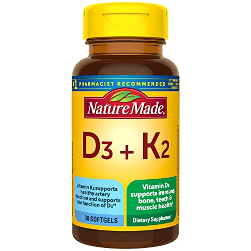 Nature Made Vitamin D3 K2, 5000 IU 125 mcg Vitamin D, Dietary S...