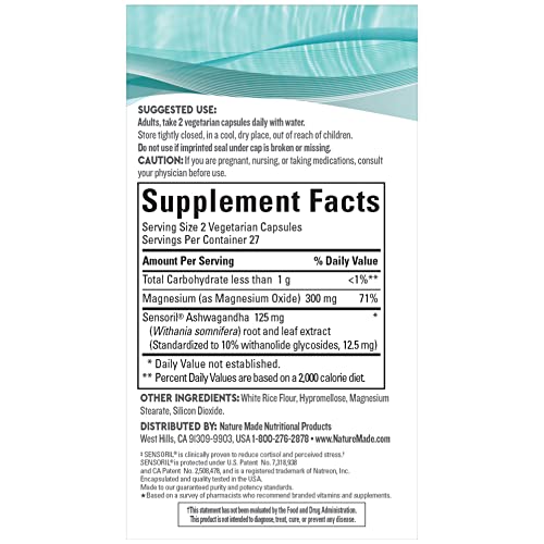 Nature Made Wellblends Calm & Relax, Ashwagandha 125 mg, Magnesiu...
