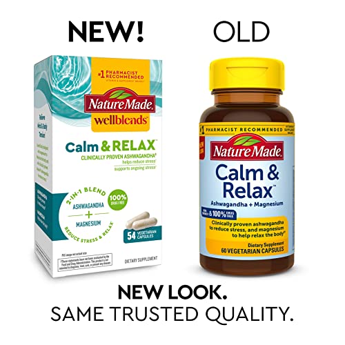Nature Made Wellblends Calm & Relax, Ashwagandha 125 mg, Magnesiu...