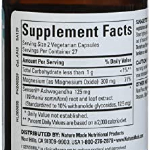 Nature Made Wellblends Calm & Relax, Ashwagandha 125 mg, Magnesiu...