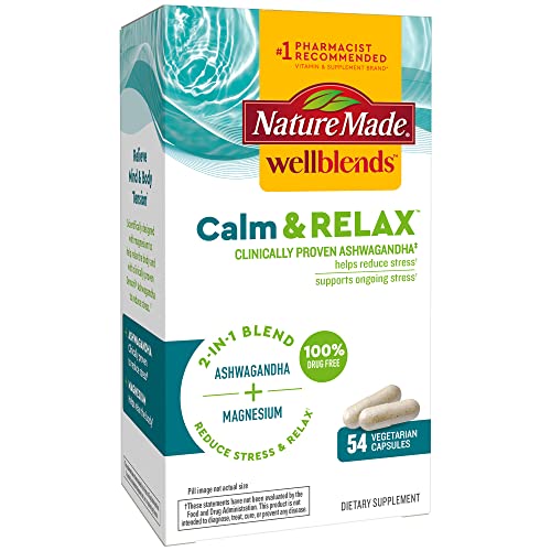 Nature Made Wellblends Calm & Relax, Ashwagandha 125 mg, Magnesiu...