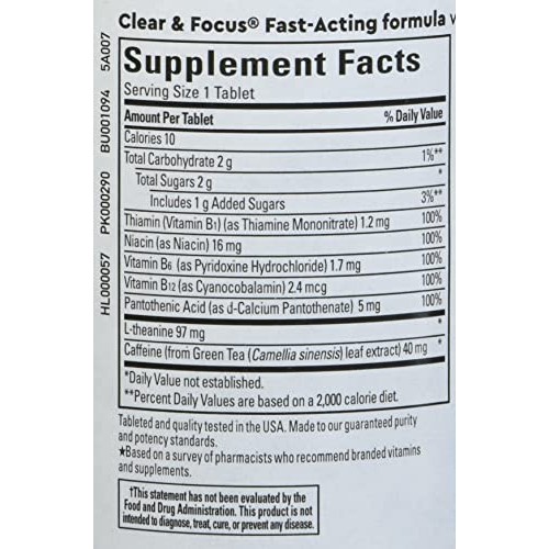 Nature Made Wellblends Clear & Focus, L-theanine, Green Tea Caffe...