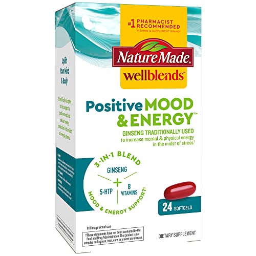 Nature Made Wellblends Positive Mood & Energy, 5HTP, Thiamin, Nia...