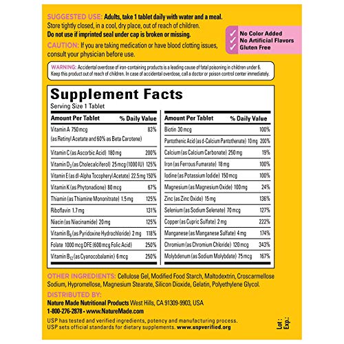 Nature Made Womens Multivitamin Tablets, 300 Count for Daily Nut...