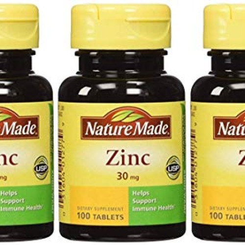 Nature Made Zinc 30 mg - 100 Tablets, Pack of 3