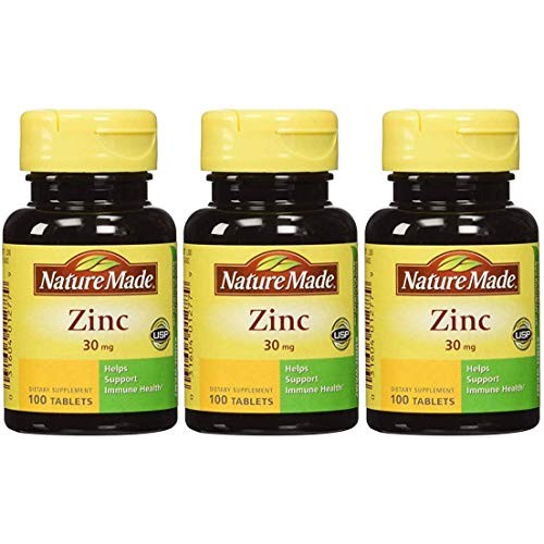 Nature Made Zinc 30 mg - 100 Tablets, Pack of 3