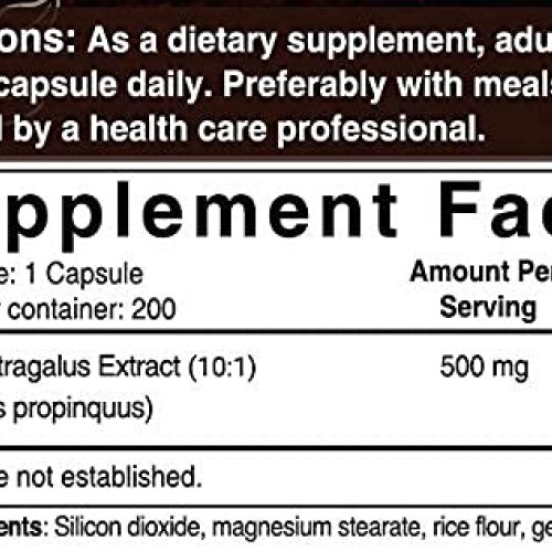 Maximum Strength Astragalus Capsules, 5000mg Herbal Equivalent, P...