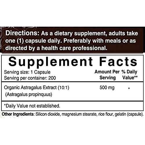 Maximum Strength Astragalus Capsules, 5000mg Herbal Equivalent, P...