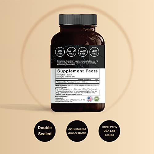 Maximum Strength Potassium Citrate Capsules, 200mg, 200 Counts, E...