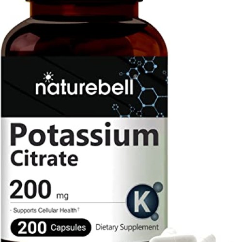 Maximum Strength Potassium Citrate Capsules, 200mg, 200 Counts, E...