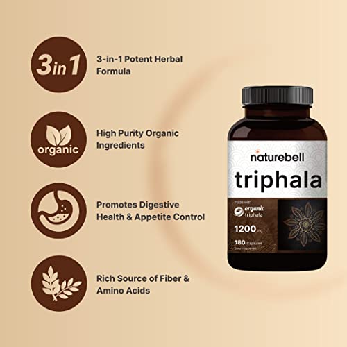NatureBell Double Strength Triphala Supplement Made with Organic...