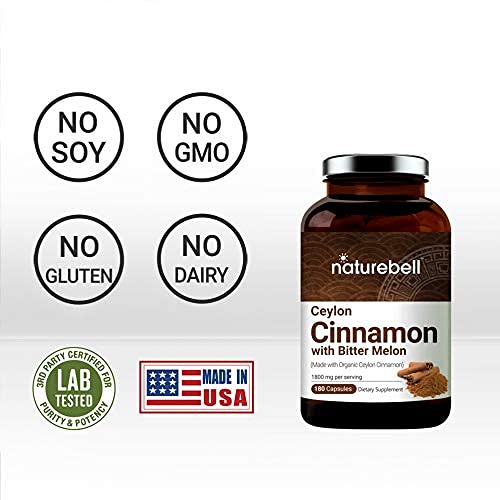 NatureBell Organic Ceylon Cinnamon Supplements, 1800mg Per Servin...