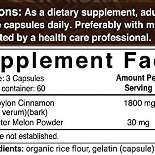 NatureBell Organic Ceylon Cinnamon Supplements, 1800mg Per Servin...