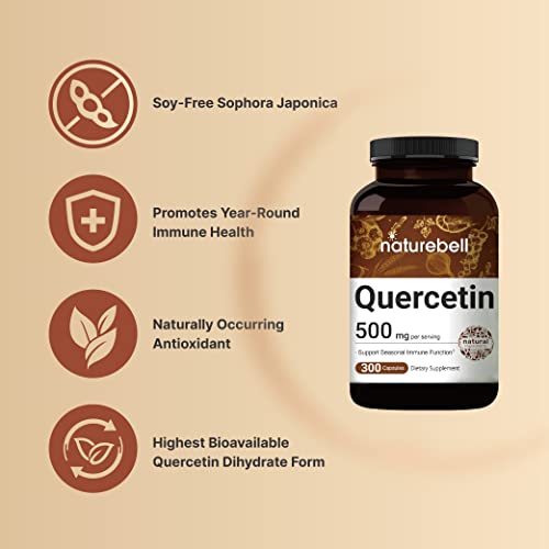 NatureBell Quercetin 500mg Per Serving | 300 Capsules, Ultra Stre...