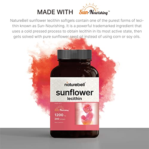 NatureBell Sunflower Lecithin 1200mg, 8 Months Supply, 240 Softge...