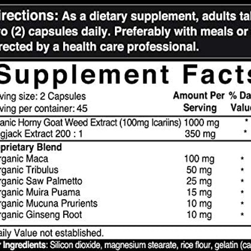 Premium Horny Goat Weed & Tongkat Ali for Women and Men, 1000mg H...