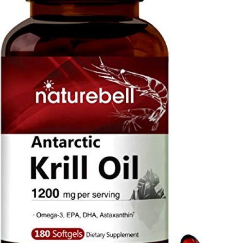 Triple Strength Antarctic Krill Oil Supplement, 1200mg Per Servin...