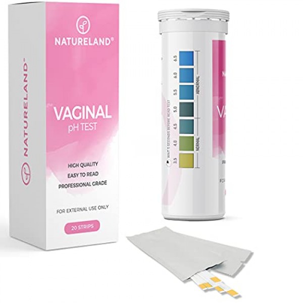 20 Strips Natureland Vaginal Health pH Test Strips, Feminine pH...