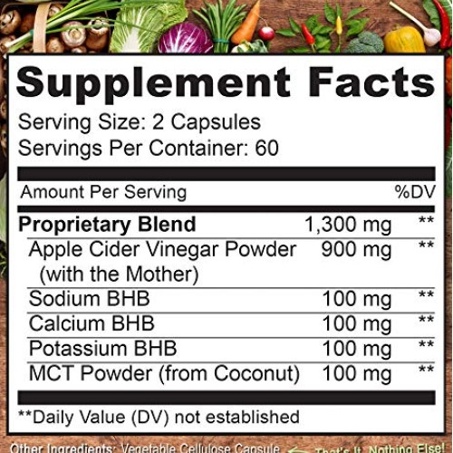 NATURELO Apple Cider Vinegar Capsules - Keto BHB Salts & MCT Oil ...