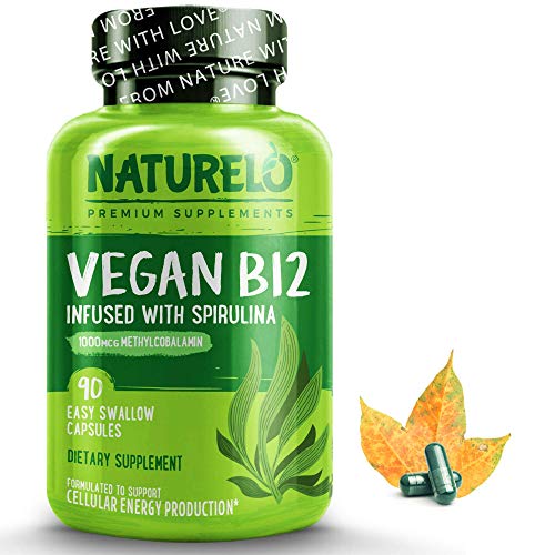 NATURELO Vegan B12 with Organic Spirulina - Vegan Supplement for ...