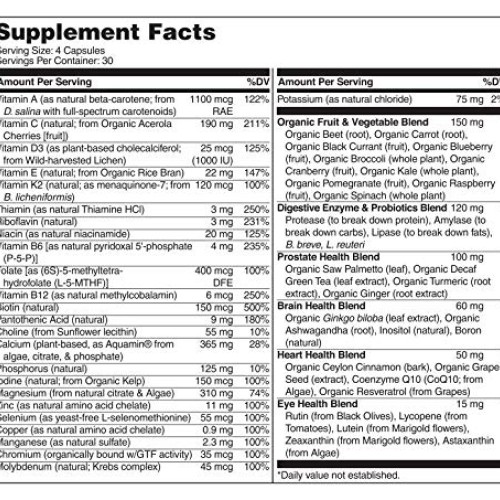 NATURELO Whole Food Multivitamin for Men 50+ - with Vitamins, Min...