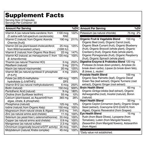 NATURELO Whole Food Multivitamin for Men 50+ - with Vitamins, Min...