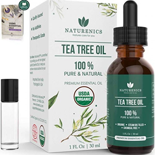 Naturenics Tea Tree Essential Oil-100% USDA Organic Melaleuca Alt...