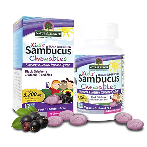 Nature’s Answer Kids Sambucus Chewables Black Elderberry with Vit...