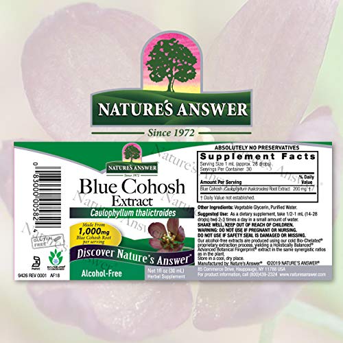 Natures Answer Alcohol-Free Blue Cohosh Root, 1-Fluid Ounce | Ch...