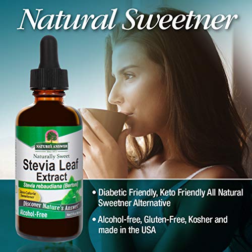 Natures Answer Alcohol-Free Stevia Leaf Liquid Extract Drops, 2-...
