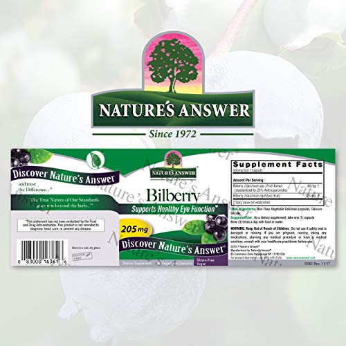 Natures Answer Bilberry Standardized Capsules 90 Count | Eye & V...