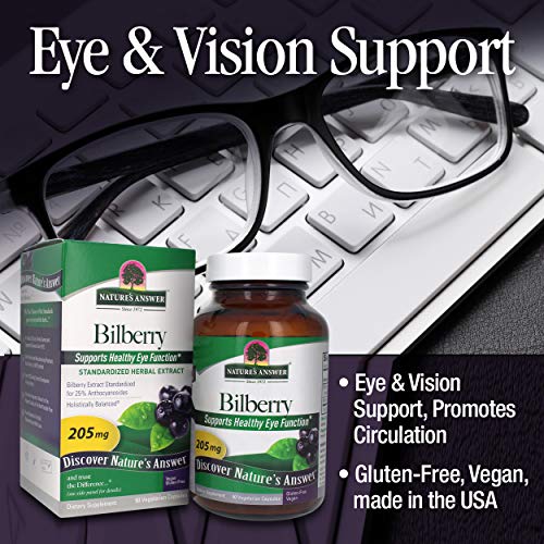 Natures Answer Bilberry Standardized Capsules 90 Count | Eye & V...