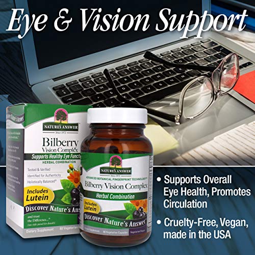 Natures Answer Bilberry Vision Complex for Eyes Vegetarian Capsu...