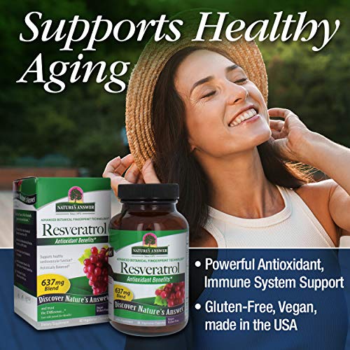 Natures Answer Extra Strength 250 mg Resveratrol - 60 Capsules A...