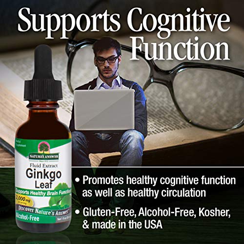 Natures Answer Ginkgo Leaf, 1-Ounce Ginkgo Biloba Extract Alcoho...
