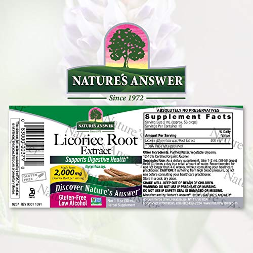 Natures Answer Licorice Root Liquid Supplement 1 Fluid Ounce | D...