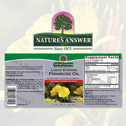 Natures Answer Liquid Evening Primrose Oil, in Large 4 OZ. Dark ...